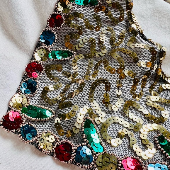 Handmade Vintage sequined collar made in Belgium Like New!! - Picture 6 of 11